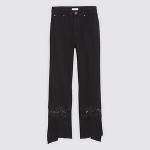 SANDRO black flared jeans with lace insert 40 us 6/8